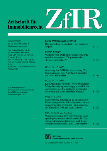  Zeitschrift für Immobilienrecht (ZfIR)