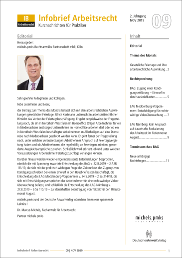  Infobrief Arbeitsrecht (IB Arbeitsrecht)