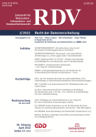 Recht der Datenverarbeitung (RDV)